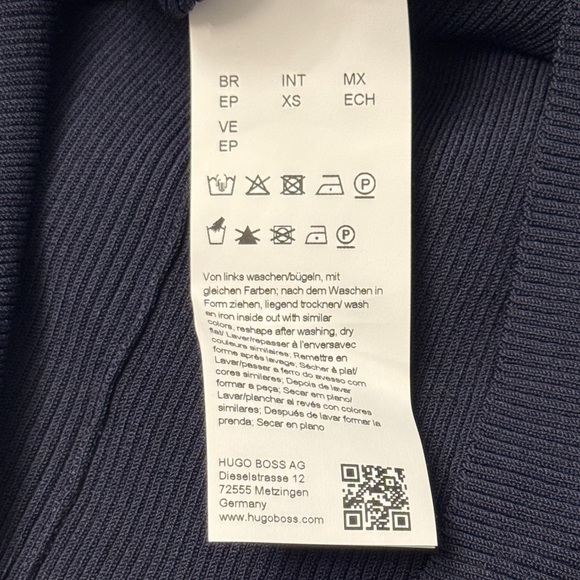 Boss Hugo Boss Ribbed Knit Top, Size XS, Color Navy Blue - Picture 9 of 10